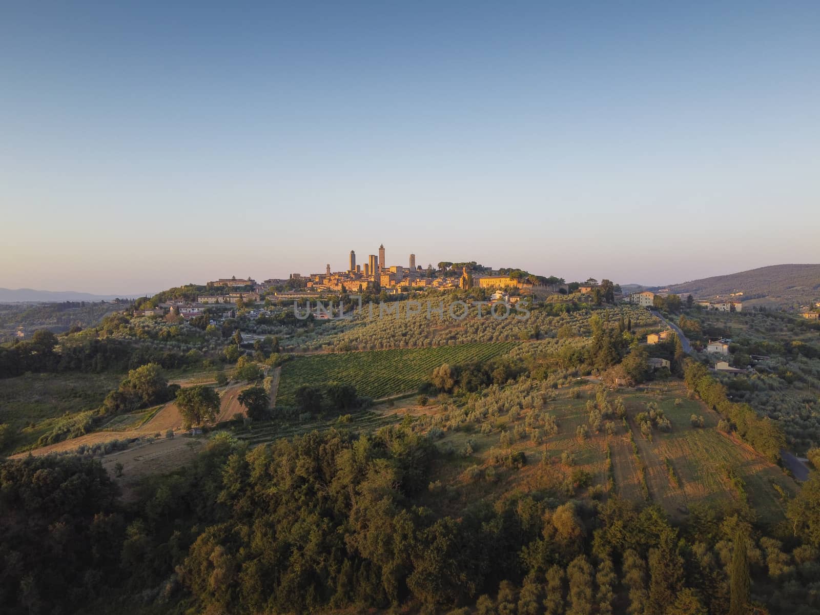 The medieval skyline of San Gimignano in Siena, Italy.