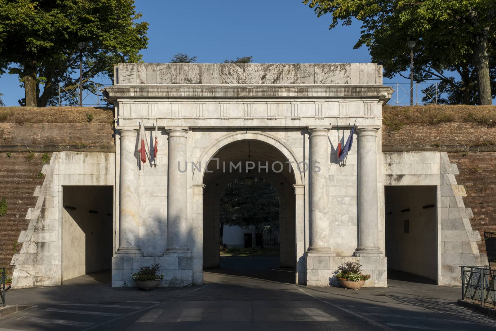 porta elisa in the town of Lucca, Tuscany, Italy