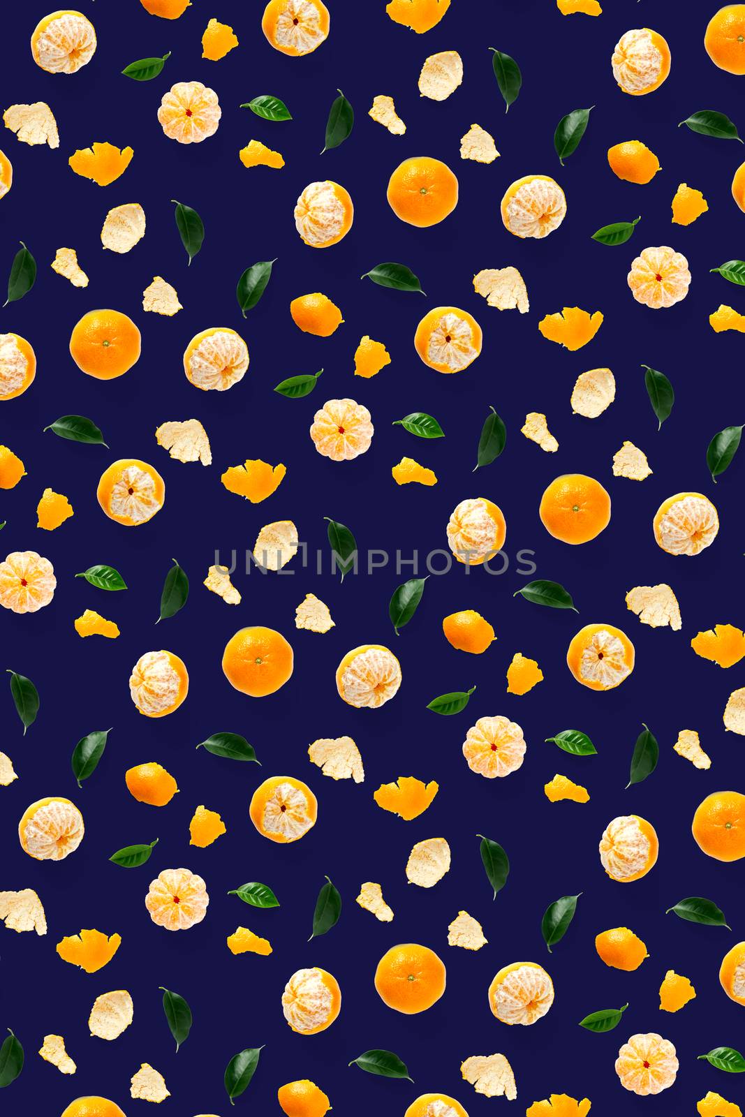 Isolated tangerine citrus collection background with leaves. Tangerines or mandarin orange fruits on blue background. mandarine orange background. by PhotoTime