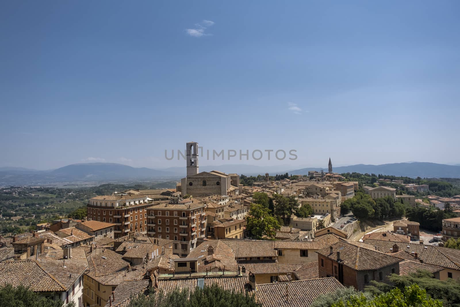 Perugia skyline in the sunshine day. Italy by Tjeerdkruse