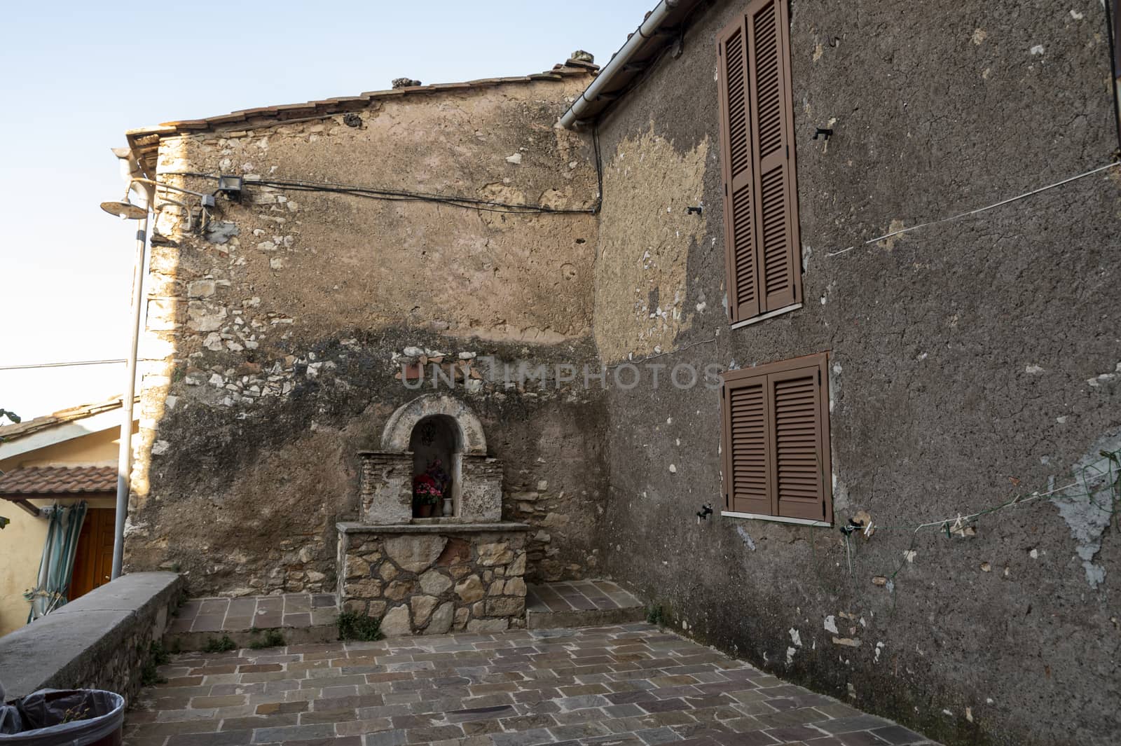 miranda,italy october 01 2020:architecture of alleys, squares and buildings in the town of Miranda in the province of Terni