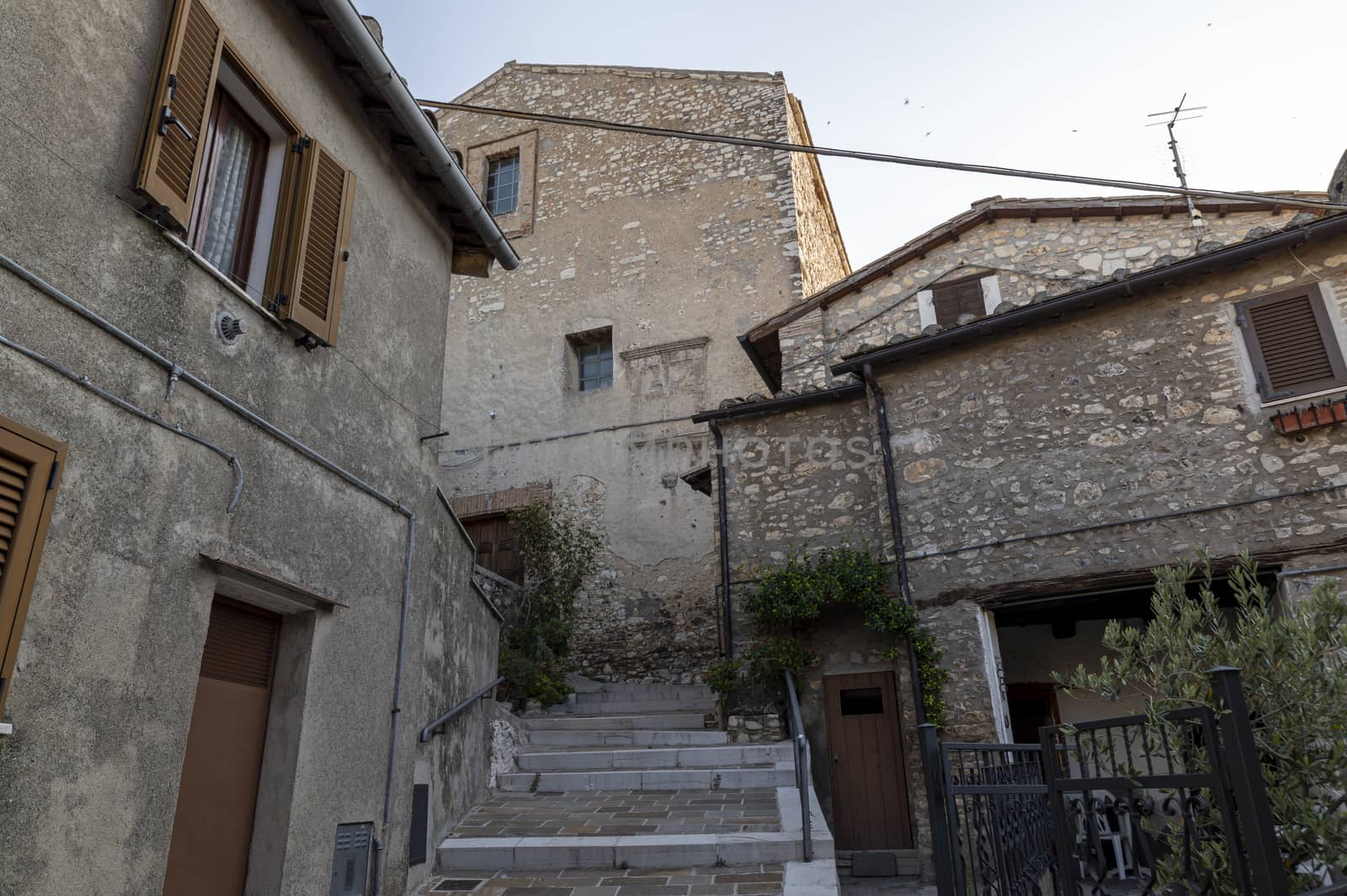 miranda,italy october 01 2020:architecture of alleys, squares and buildings in the town of Miranda in the province of Terni