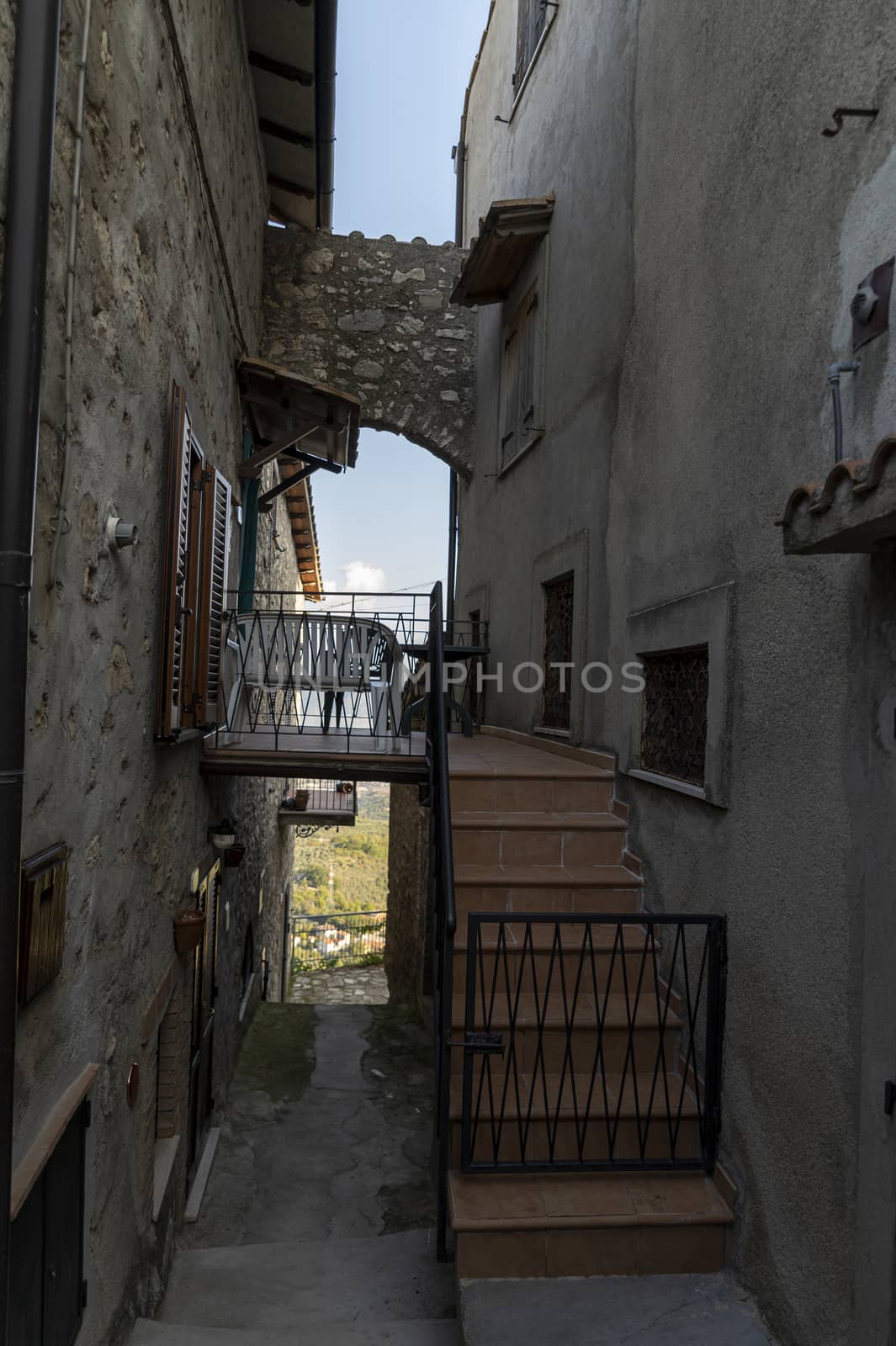 miranda,italy october 01 2020:architecture of alleys, squares and buildings in the town of Miranda in the province of Terni