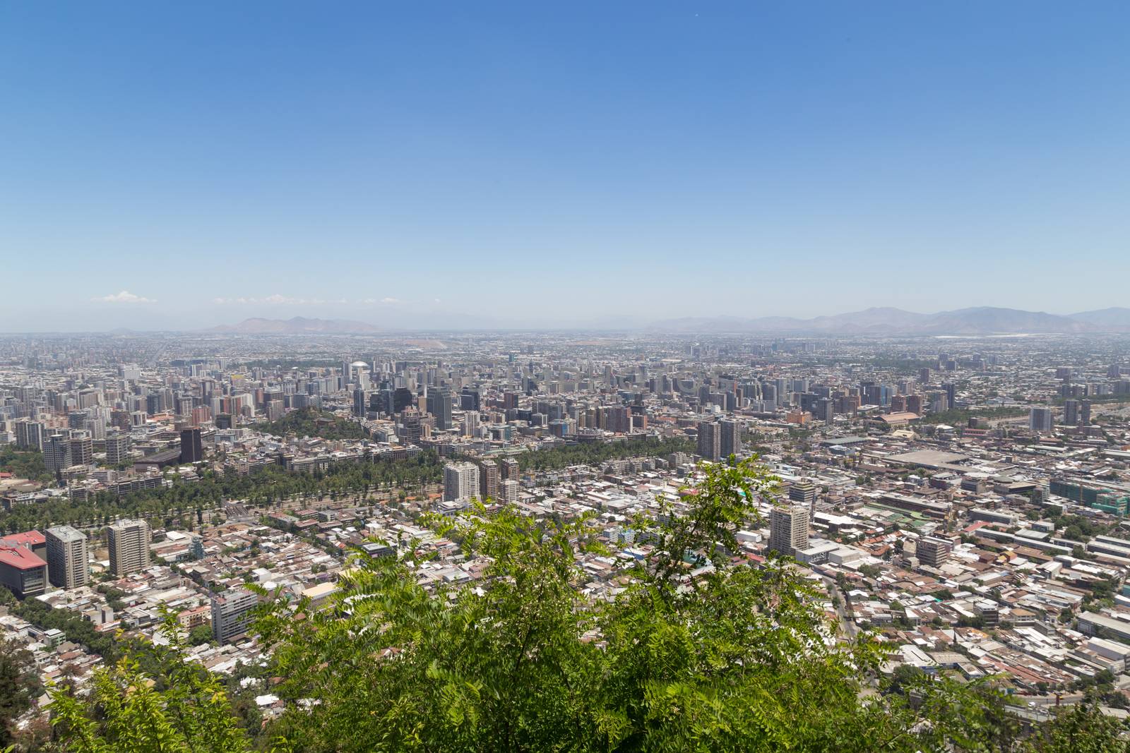 Santiago de Chile, Chile - November 28, 2015: Skyline as seen from the Cerro San Cristobal.