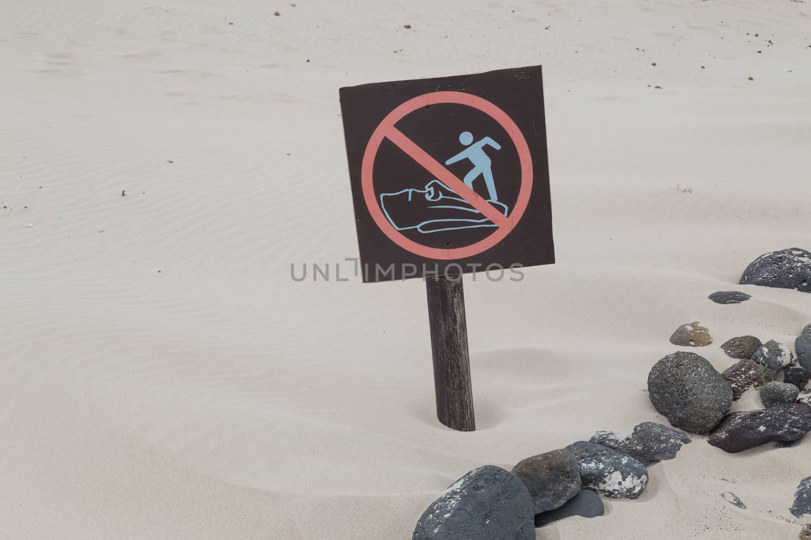 Sign on Easter Island, prohibited to climb statues