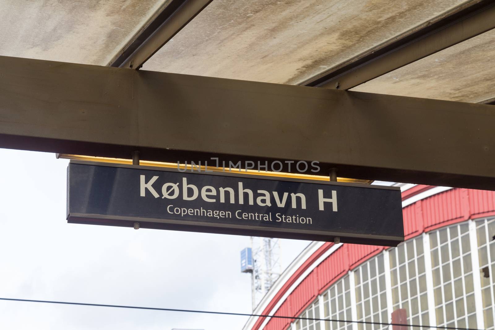 Central Station sign in Copenhagen, Denmark