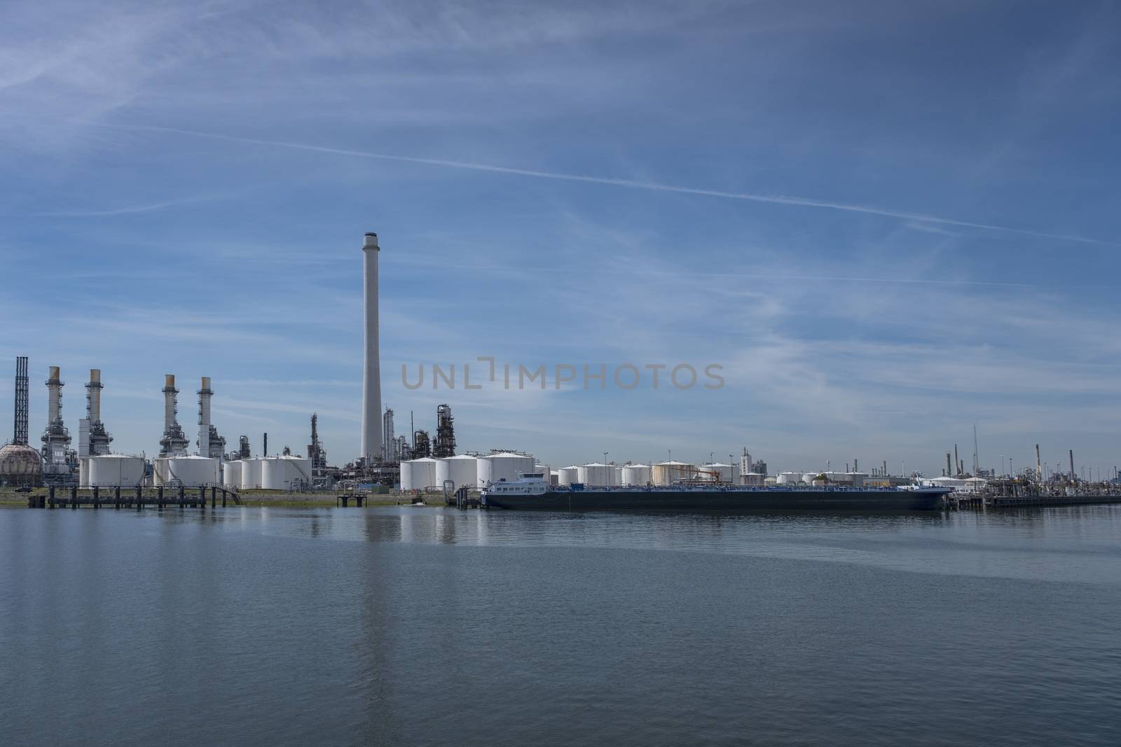Oil refinery plant from industry zone, Aerial view oil and gas industrial by Tjeerdkruse