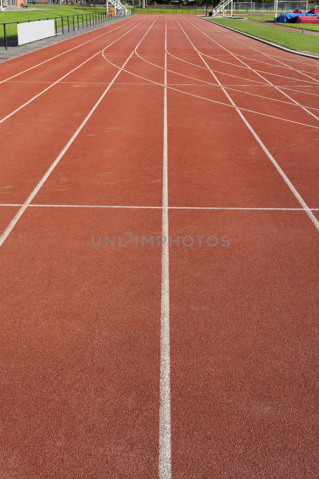 Olympic running track for athletic competition. Race for training sport