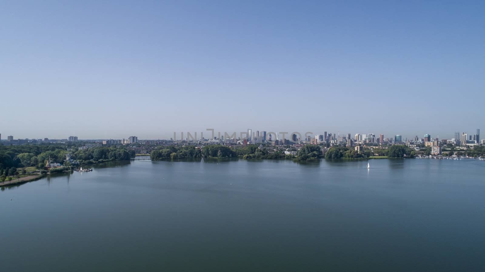 View on the skyline of Rotterdam as seen from the Kralingse Bos by Tjeerdkruse