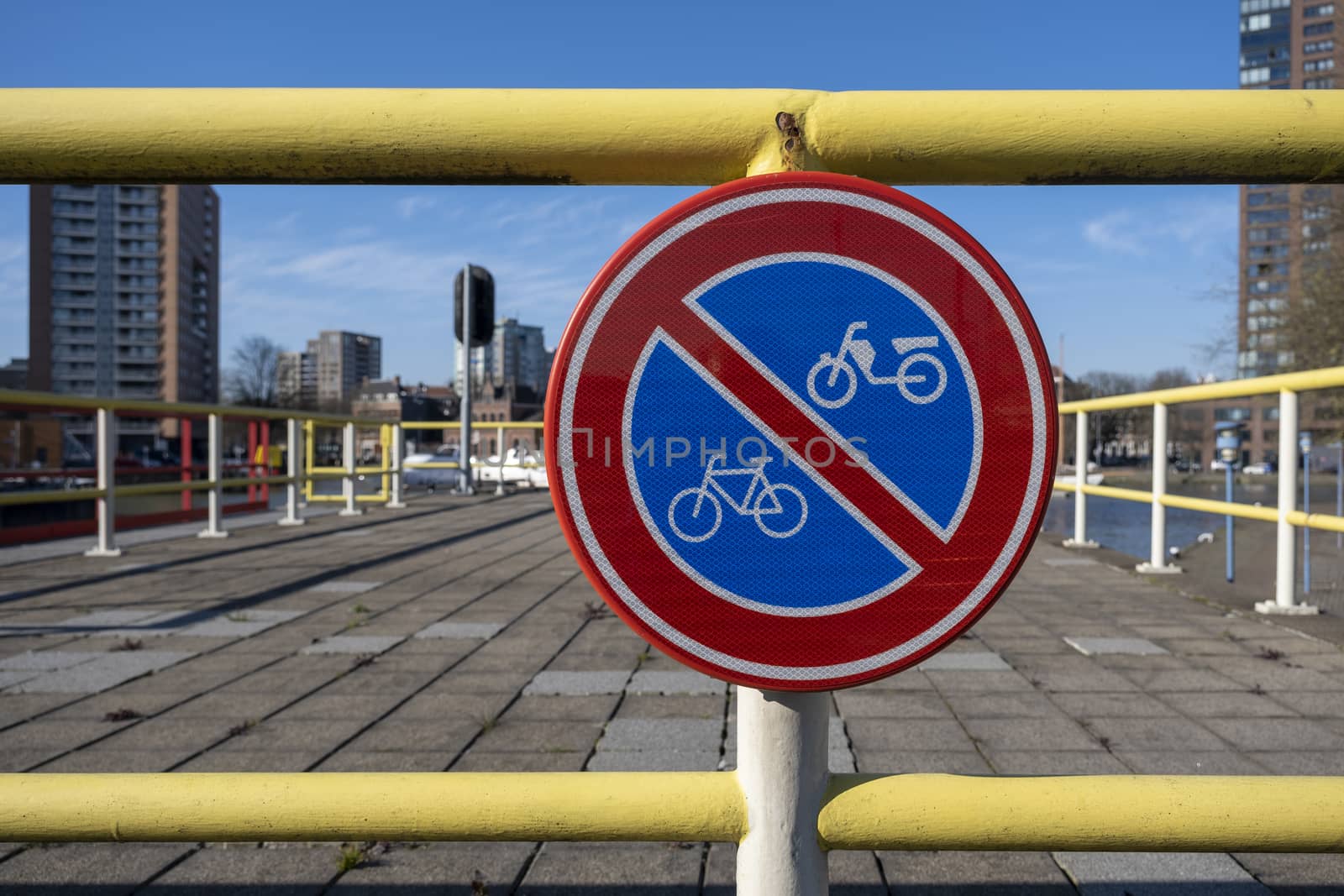 No parking Bikes. Bicycles parking sign in the netherlands