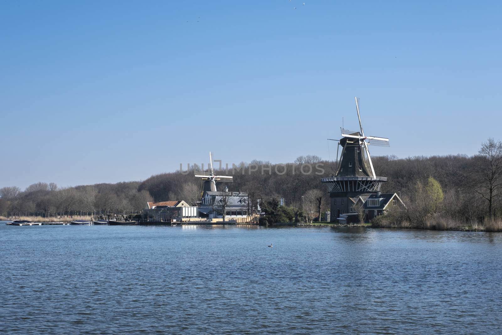windmills on the shore of kralingse plas in rotterdam, The Nethe by Tjeerdkruse