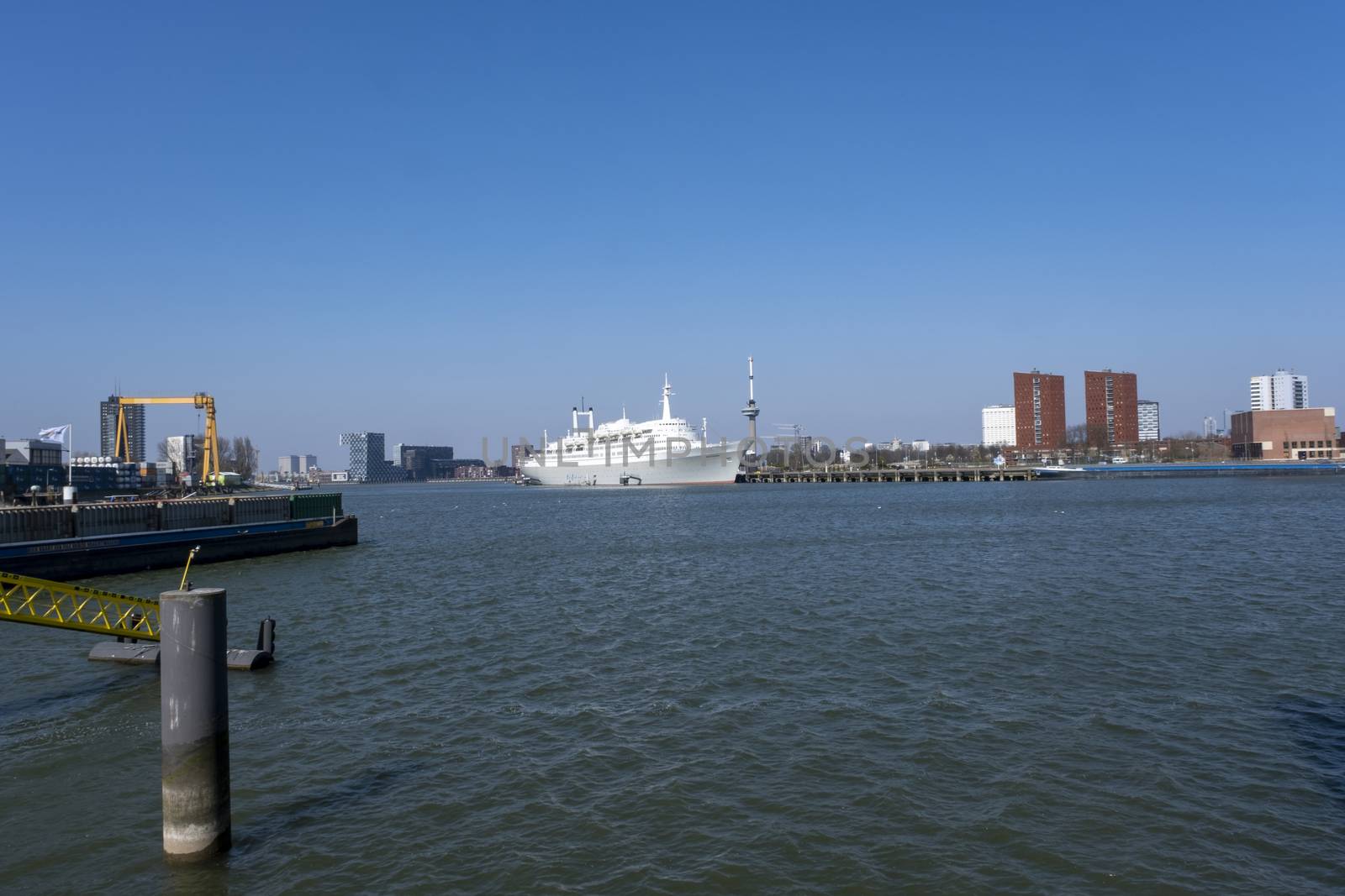 SS Rotterdam Cruiseship in the harbor of Rotterdam by Tjeerdkruse