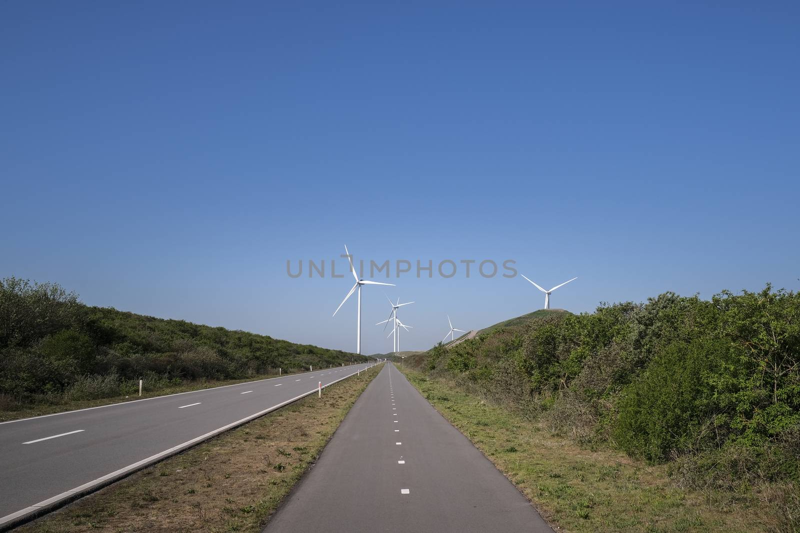 A Modern Wind Farm consisting of Wind Turbines with Two and Thre by Tjeerdkruse