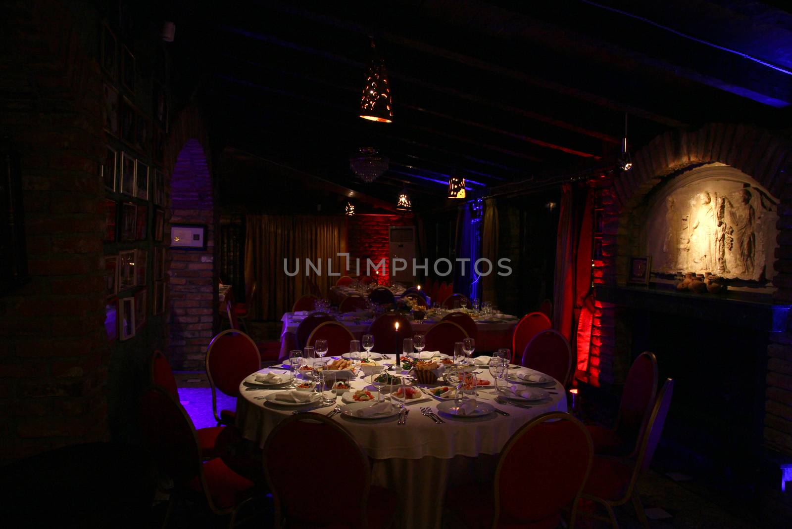 Fine table in restoration, decor interior table