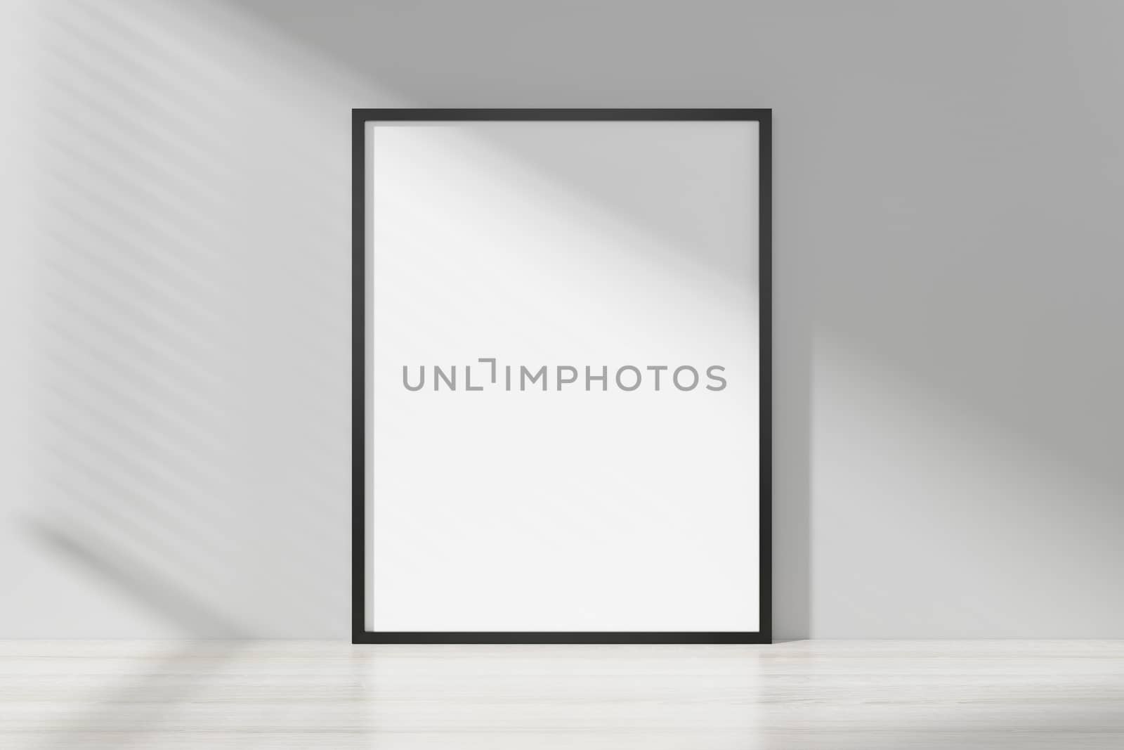 Photo or poster frame mockup suitable for 8.5 x 11 format. 3D rendering.