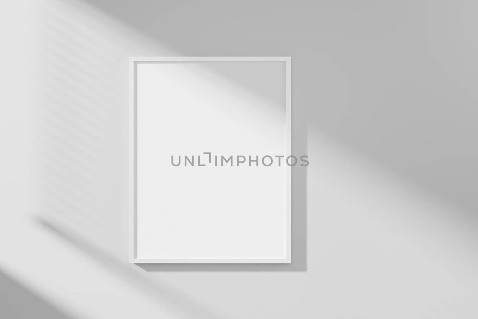 Photo or poster frame mockup suitable for 8.5 x 11 format. 3D rendering.