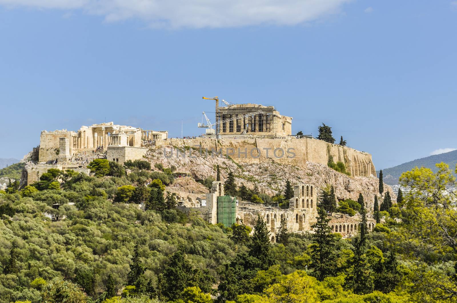 View of the acropolis as a whole and monuments.