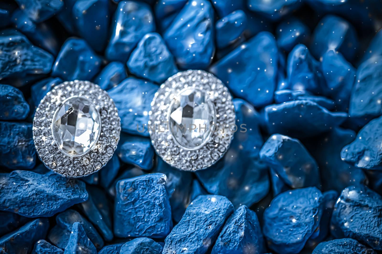 Luxury diamond earrings closeup, jewelry and fashion brand by Anneleven