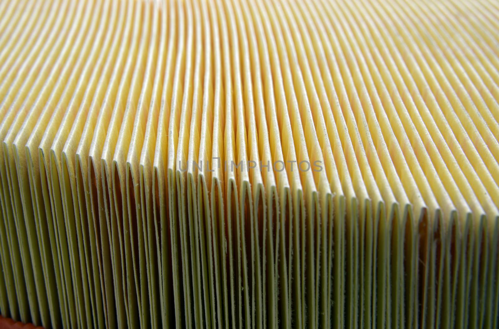 enlarged detail of the automotive air filter