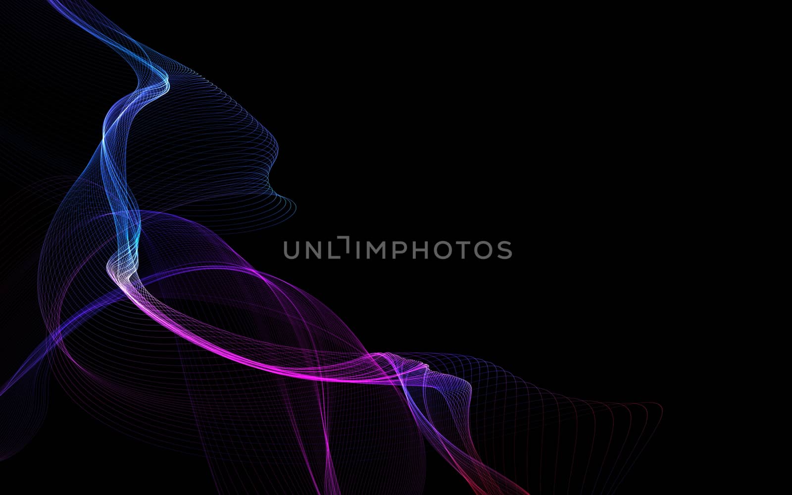 Dark abstract background with a glowing abstract waves, abstract background