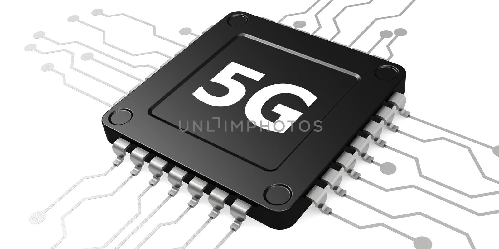 5G chip isolated on white background by tang90246