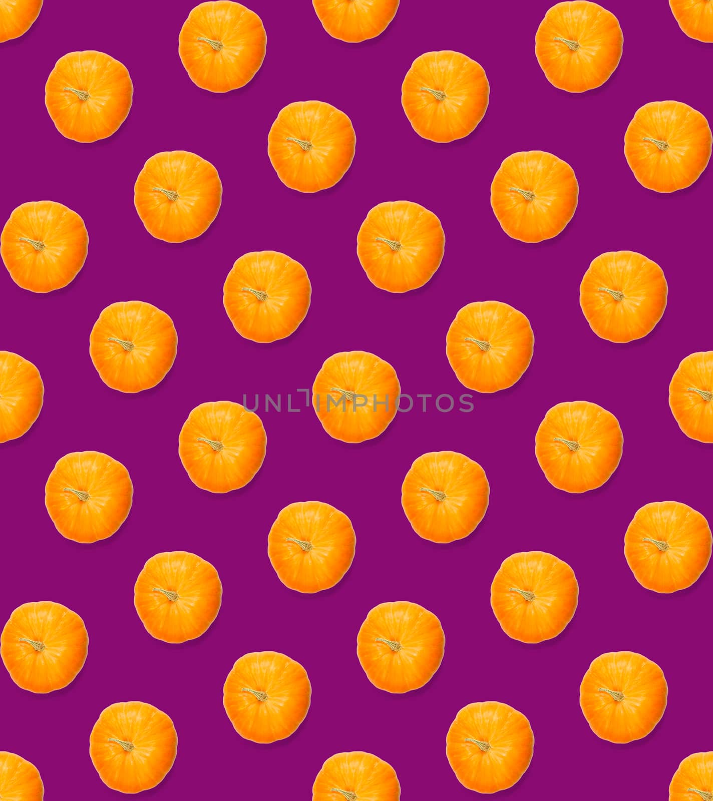 Seamless pattern with pumpkin. Autumn abstract seamless pattern made from Pumpkins on the purpule background. Pumpkin quality pattern. by PhotoTime