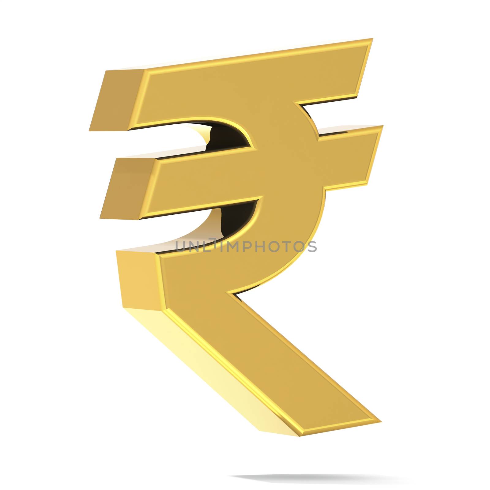 Golden India Rupee sign isolated by tang90246