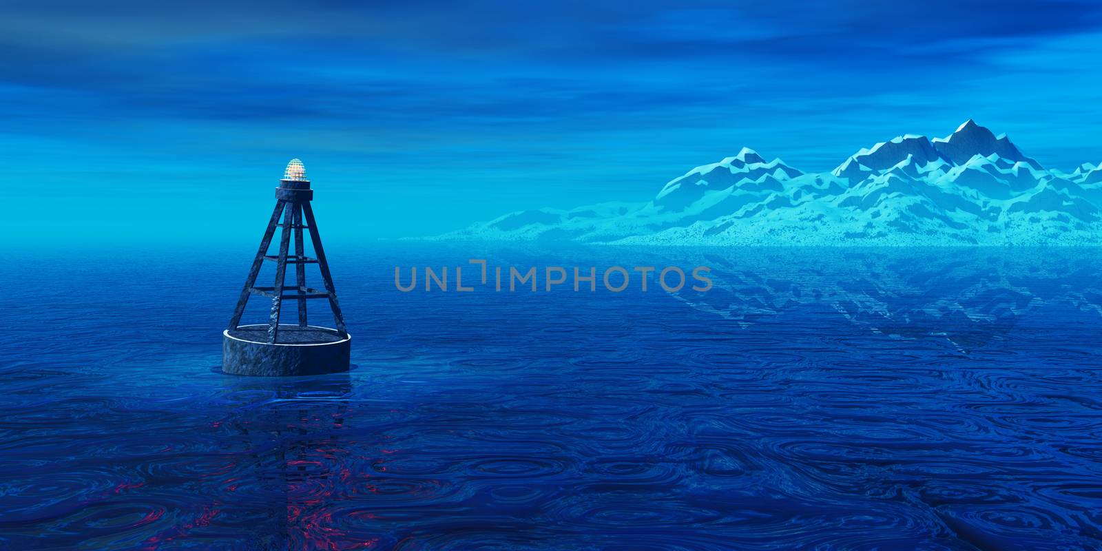 Buoy in the blue sea