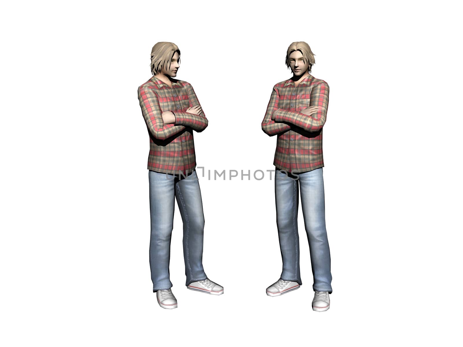 young slim man in shirt and jeans by Dr-Lange