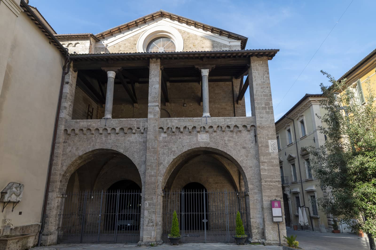 rieti,italy october 02 2020:piazza Mariano Ridolfi in the center of Rieti where there is the Duomo