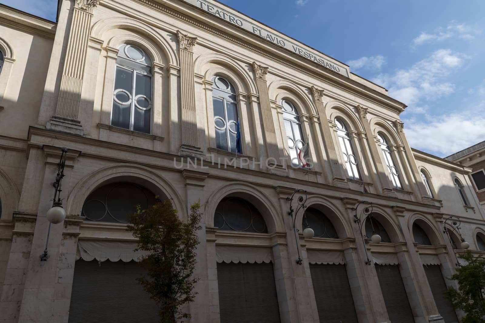 rieti,italy october 02 2020:municipal theater in the center of the city of rieti