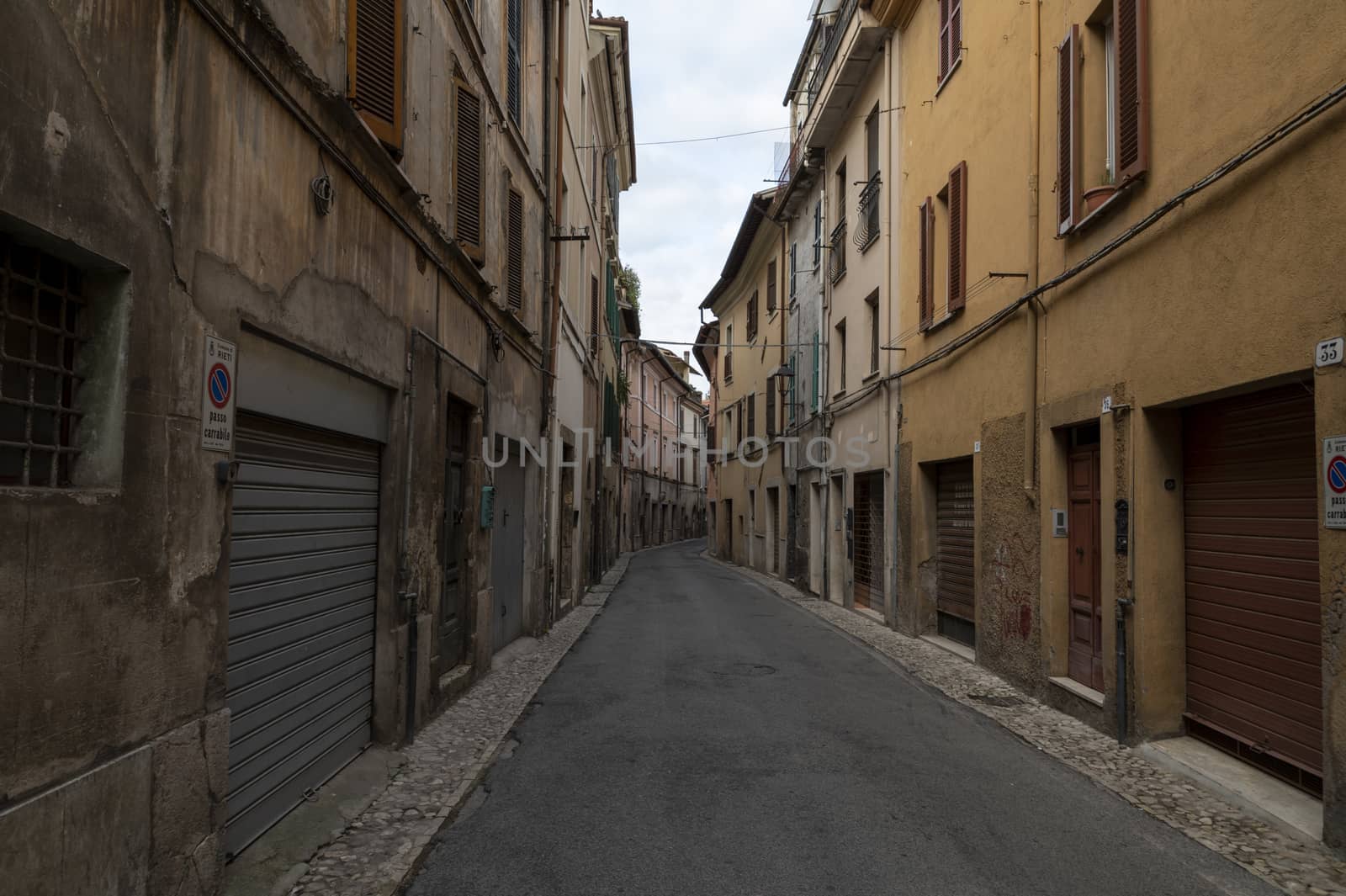 rieti,italy october 02 2020:architecture of alleys, squares and buildings of the city of Rieti