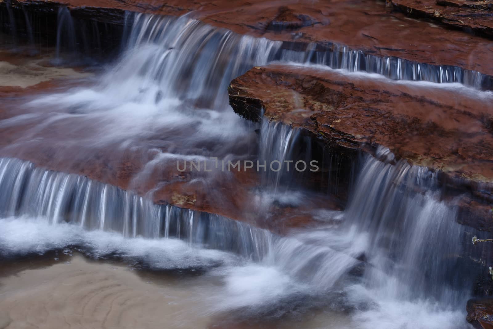 Waterfall in the Left Fork North Creek, Zion National Park by emiddelkoop