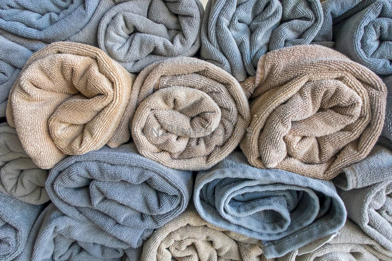 Close up roll beach towels by yilmazsavaskandag