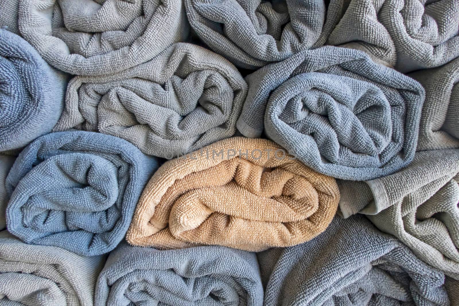 Close up roll beach towels