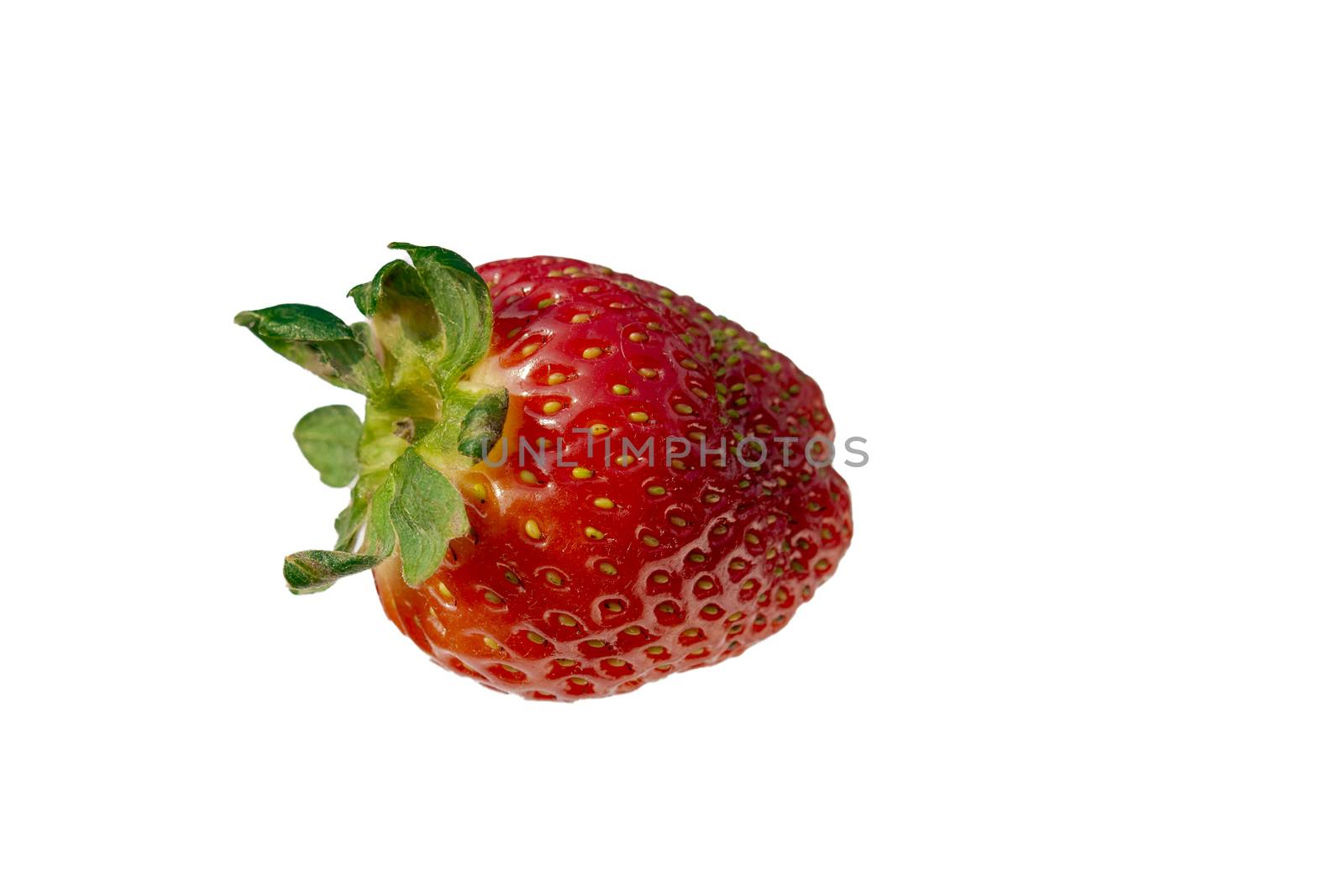 Ripe strawberry berry isolated against white background