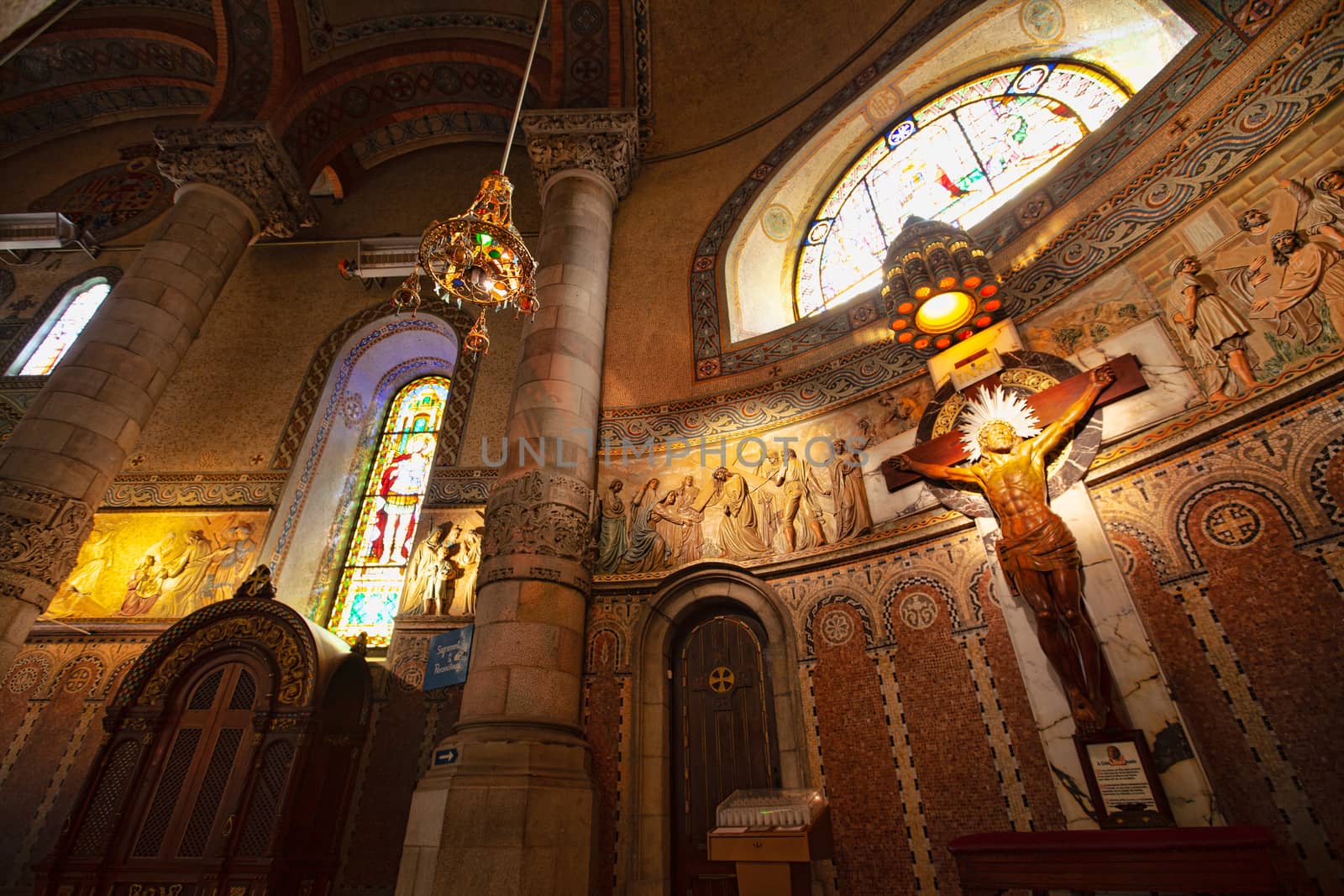Barcelona, Spain - 21 February 2014: Interior of Basilica de Tibidabo