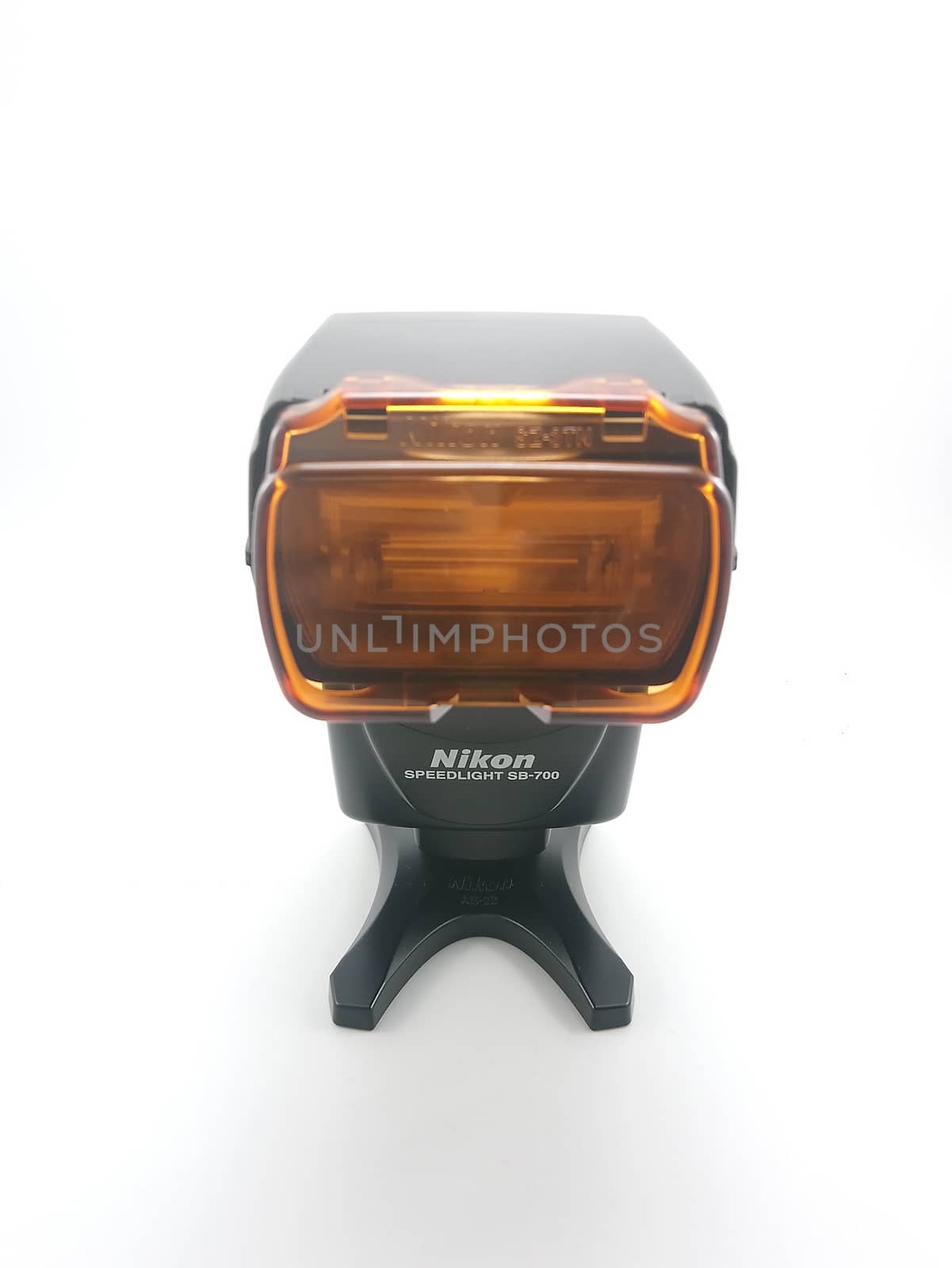 MANILA, PH - SEPT 25 - Nikon sb 700 flash speedlight with incandescent filter on September 25, 2020 in Manila, Philippines.