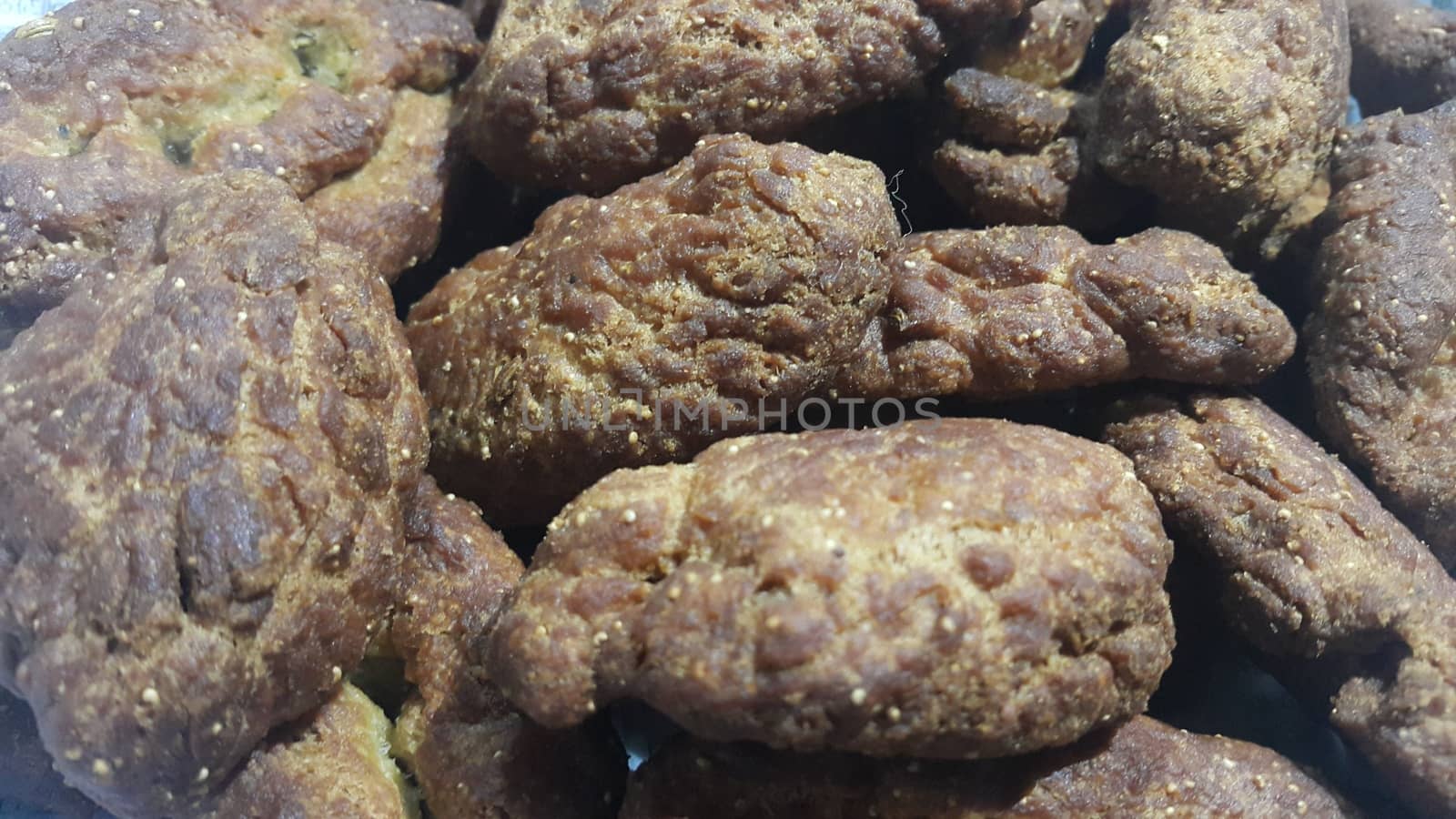 Close up view of traditional dessert bakery Khajoor made in Pakistan and Afghanistan. Food background of Khajoor bakery dessert.