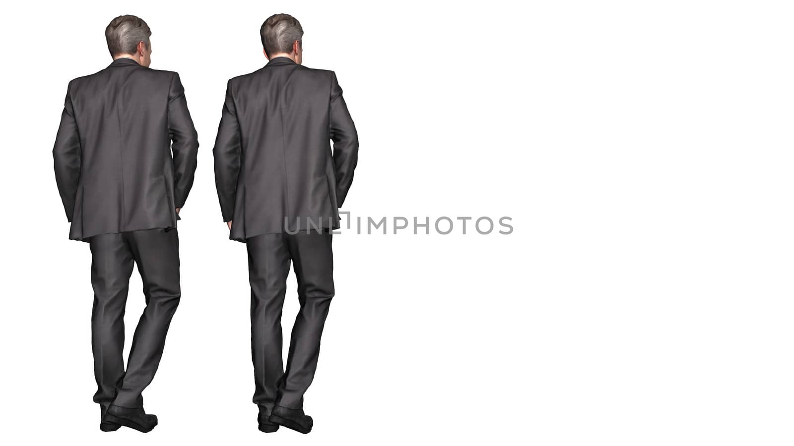 Business Man  in Casual Dress Standing Pose  isolated on white background. 3D Illustration.