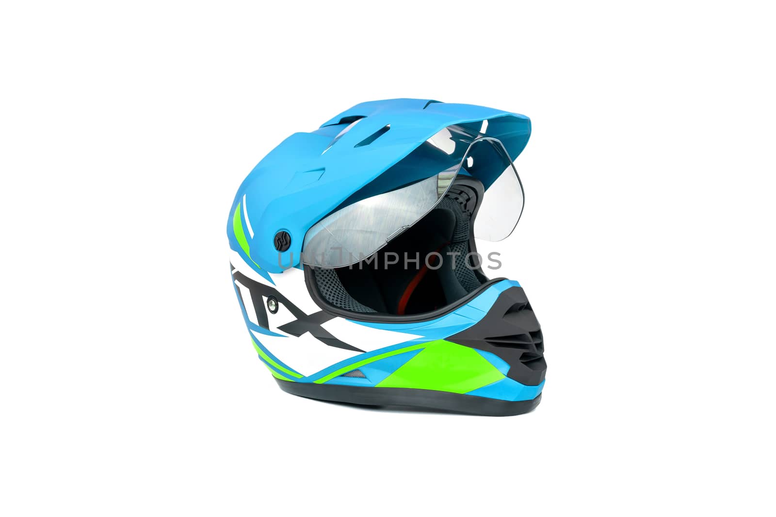 Motocross helmet isolated on white background. by wattanaphob