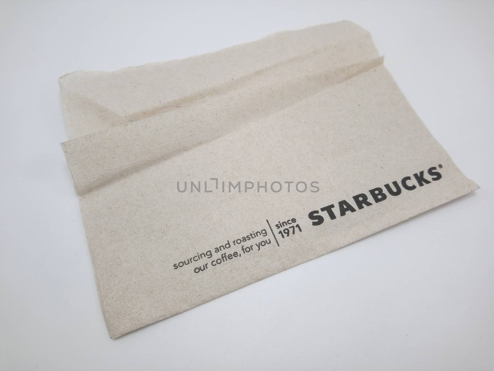MANILA, PH - SEPT 25 - Starbucks brown tissue paper on September 25, 2020 in Manila, Philippines.