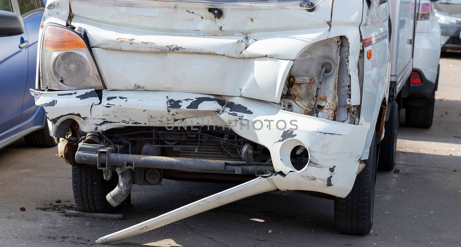 Crashed Car close-up. Insurance case. by bonilook