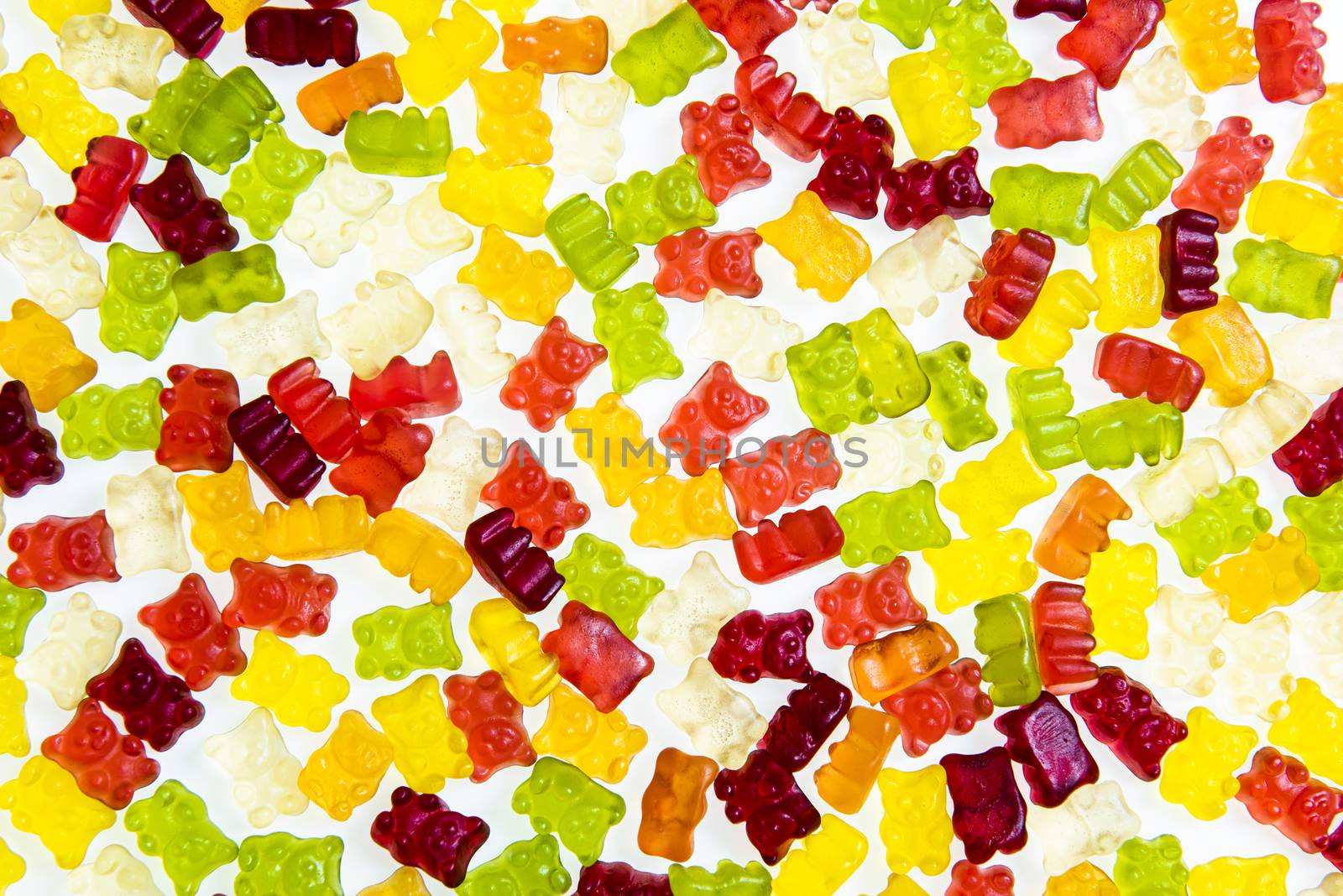 Gummy bears candies isolated on white background by fyletto