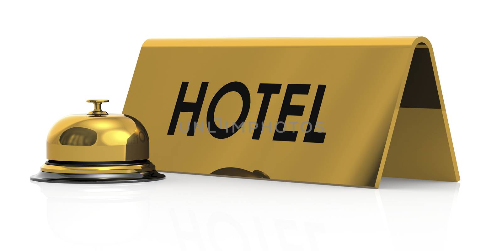 Golden bell with hotel sign by tang90246