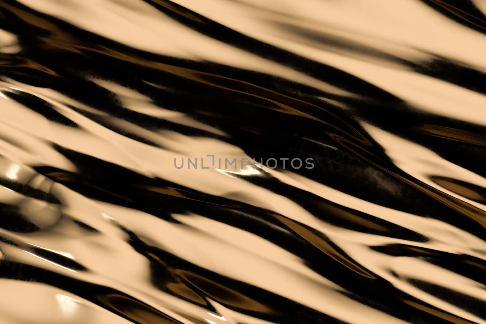 Flowing ripple pattern, golden background, 3d rendering. by vinkfan