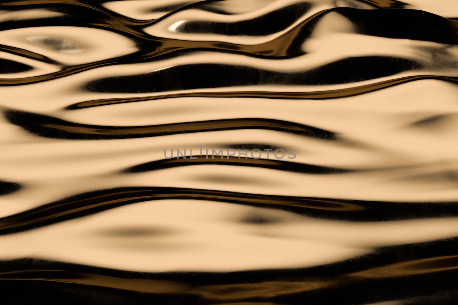 Flowing ripple pattern, golden background, 3d rendering. by vinkfan