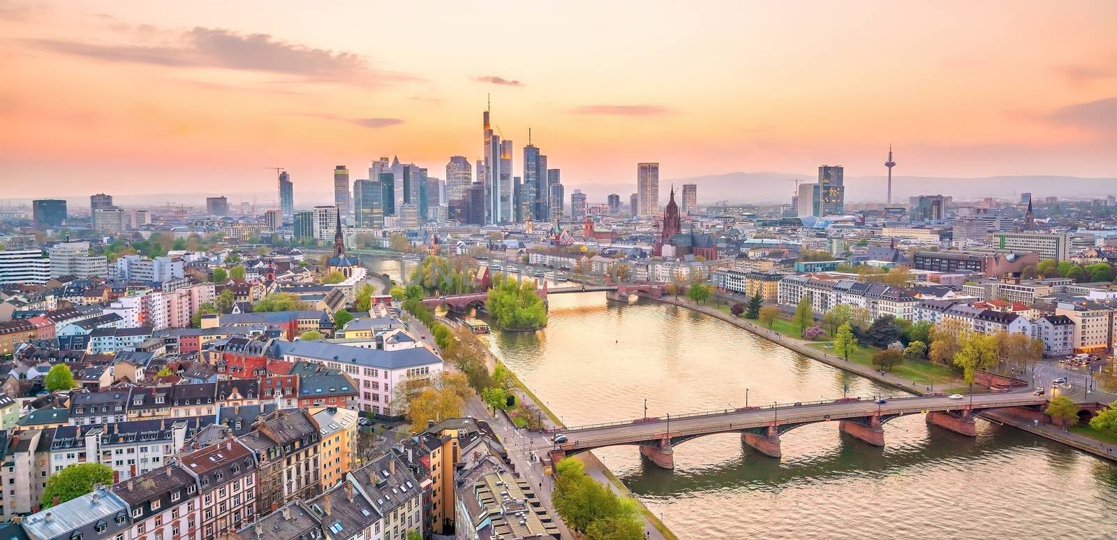 View of Frankfurt city skyline in Germany by f11photo