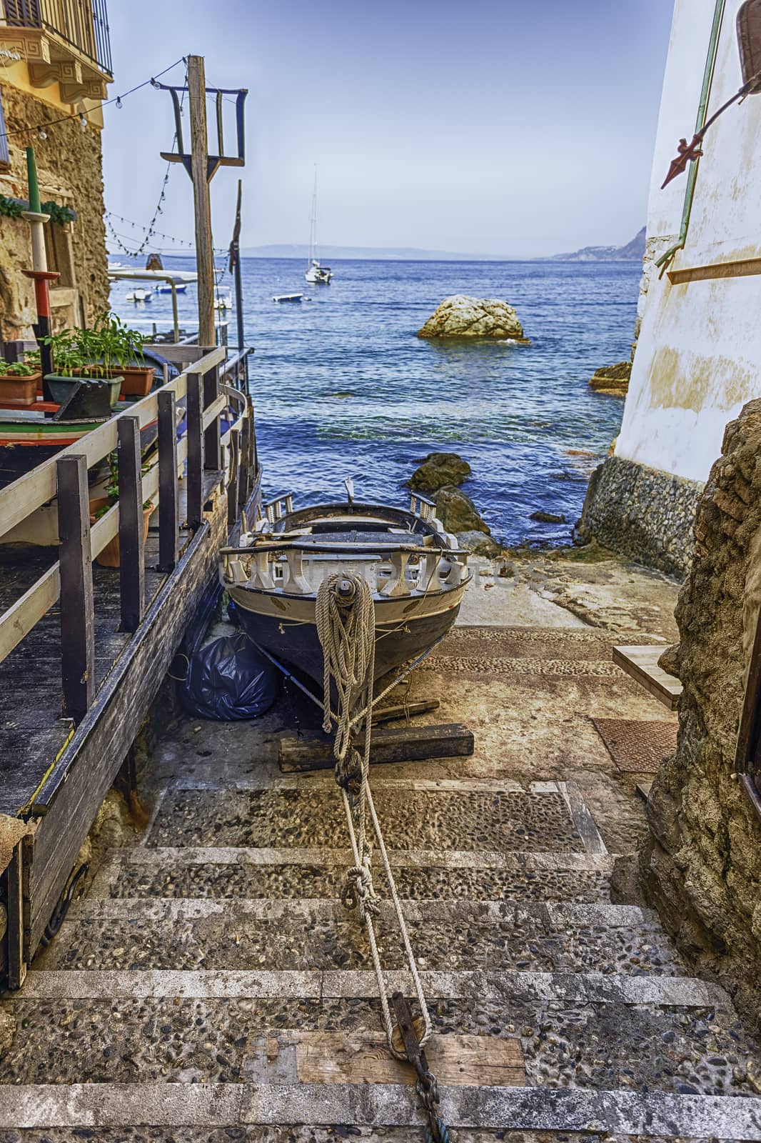 Picturesque streets and alleys in the seaside village, Scilla, I by marcorubino