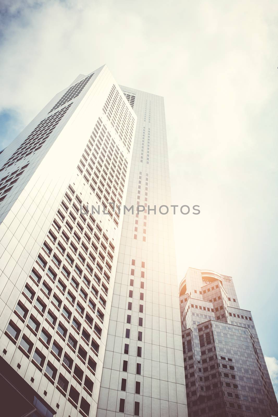 Modern business skyscrapers with high buildings, architecture to by nnudoo